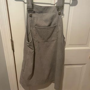grey corduroy dress overalls